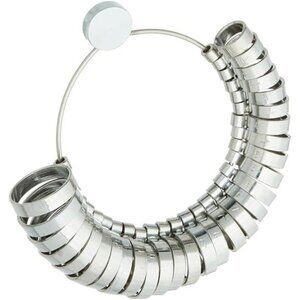 29-Piece Chrome Plated Stainless Steel Wedding Ring Sizer Set - USA Sizes
